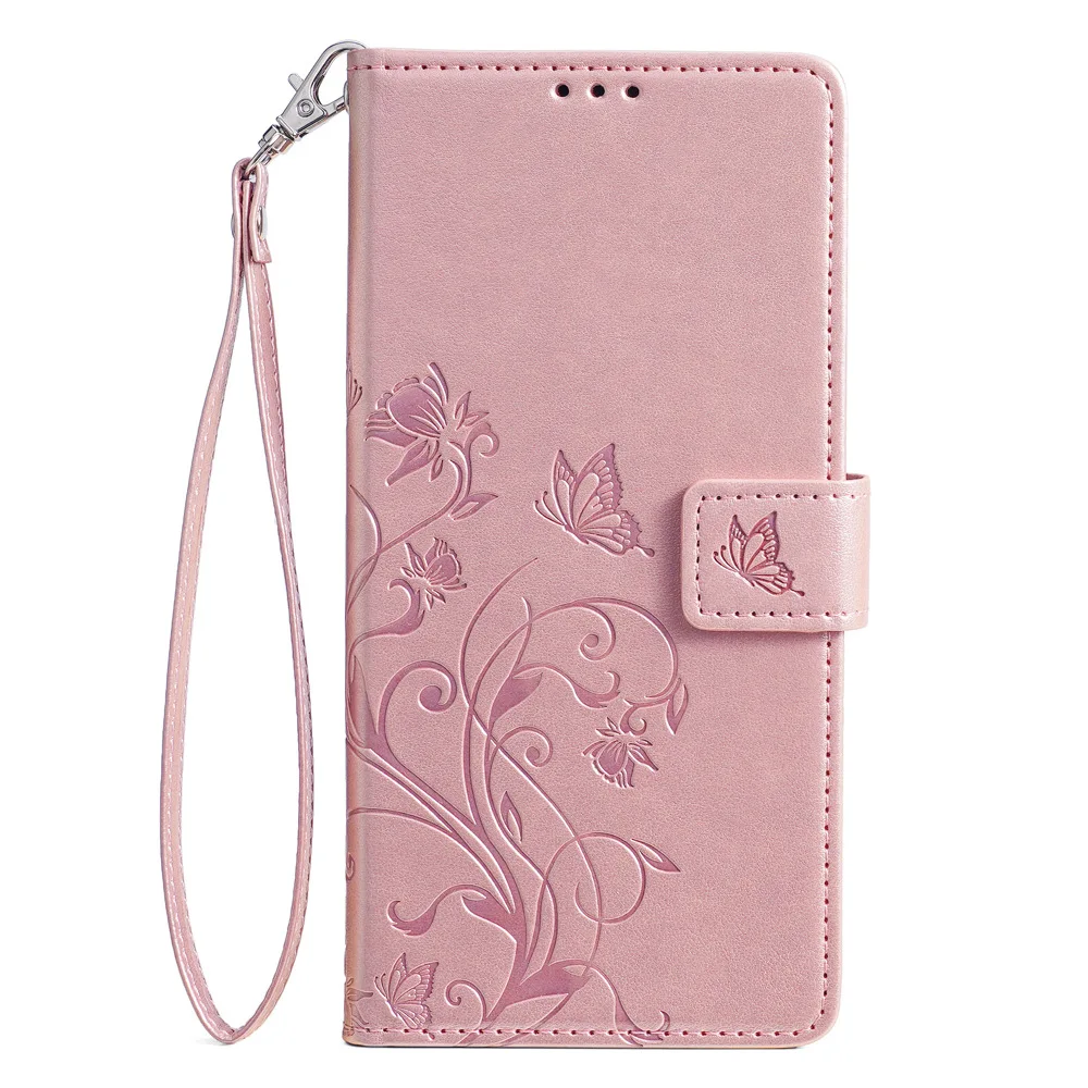 Butterfly Handy Leather Wallet Cover with Magnetic Closure and Card Slots