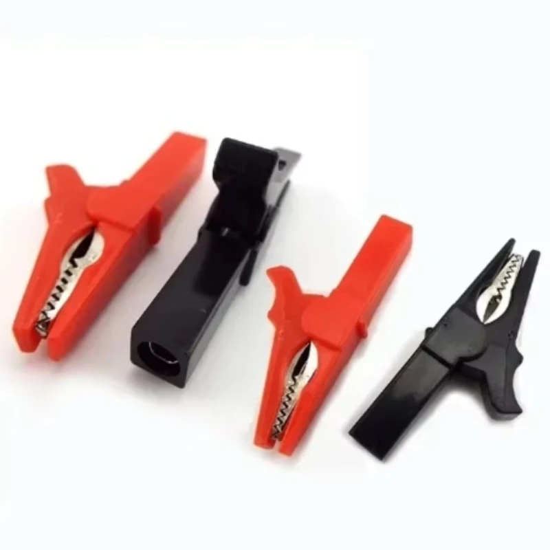 55mm Crocodile Clamp Probe Alligator Clip Alligator diy Clips Test Probe Socket Cable Insulated electric clips B4