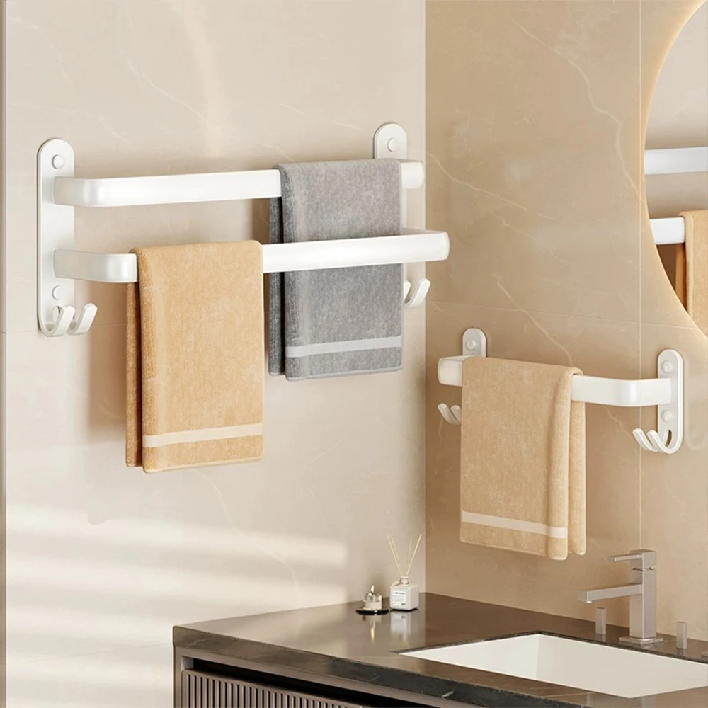 Bath Towel Bars Towel Racks for Bathroom Lavatory Wall Mount Towel Hanger Space Aluminum Holder Rail towel rack,towel holder,bathroom facilities
