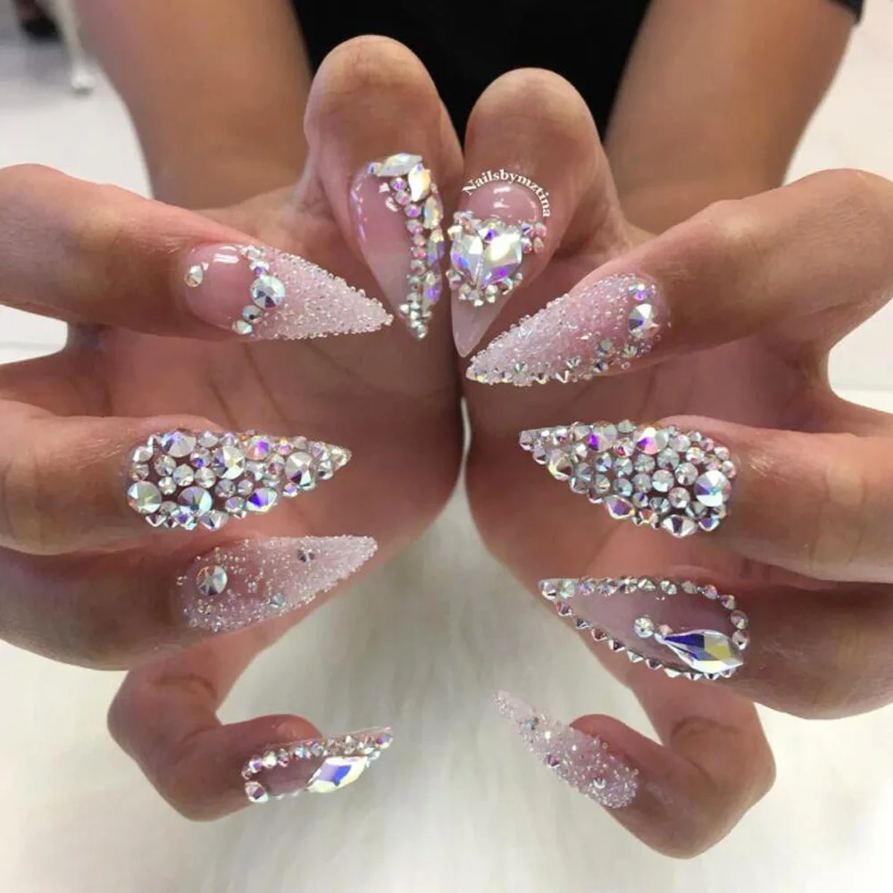 1440 ピース/バッグ SS3-SS20 クリアクリスタル AB カラー 3D ネイル