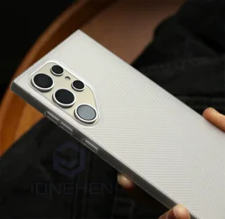 Ultra Thin Matte Clear Luxury Skin Feel Geometric Pattern Shockproof Cover - Sam S24 Ultra (White JH CB)