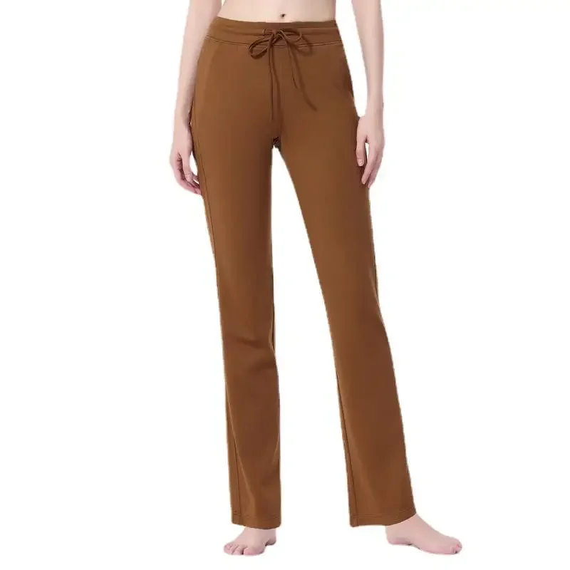 Women's Loose Fit Quick Dry Sports Yoga Pants Straight Leg Running Trousers Casual Long Wide Leg Gymnastics Long Pants