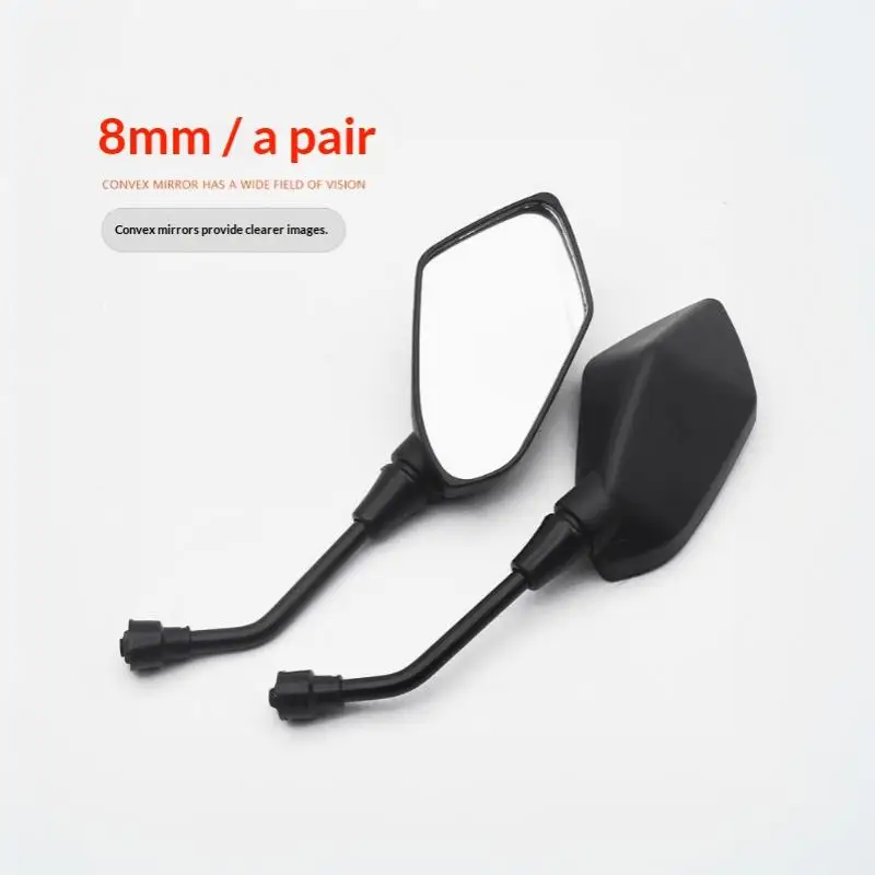 Scooter and E-Bike Rearview Convex Mirror Pair - Universal Handlebar Back Mirrors
