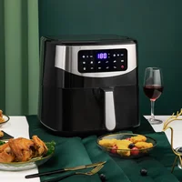 1600W Household Air Fryer 8L Touch Screen Panel Air Fryer Capacity Pizza Oil-Free Salt-Free Cookware Touch Screen Electric Fryer 2
