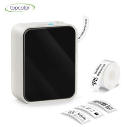Wireless Bluetooth Thermal Label Printer with Adhesive Label Tape (White)