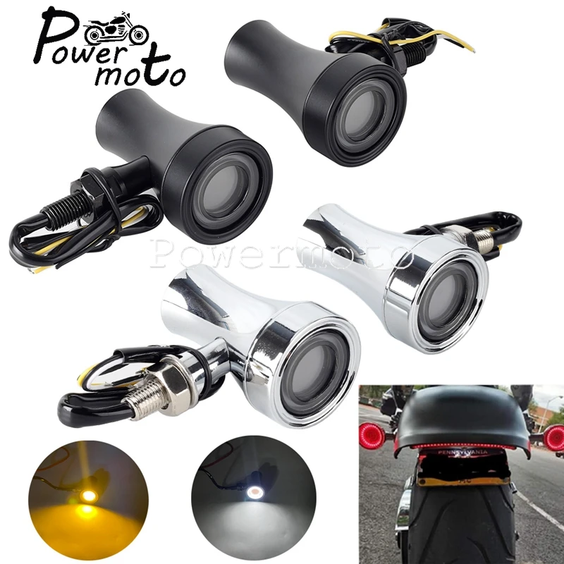 

Для Ducati BMW Honda Harley Cafe Racer Custom 10 мм Bolt мотоциклетный светодиодный индикатор поворота белый для вождения фонарь