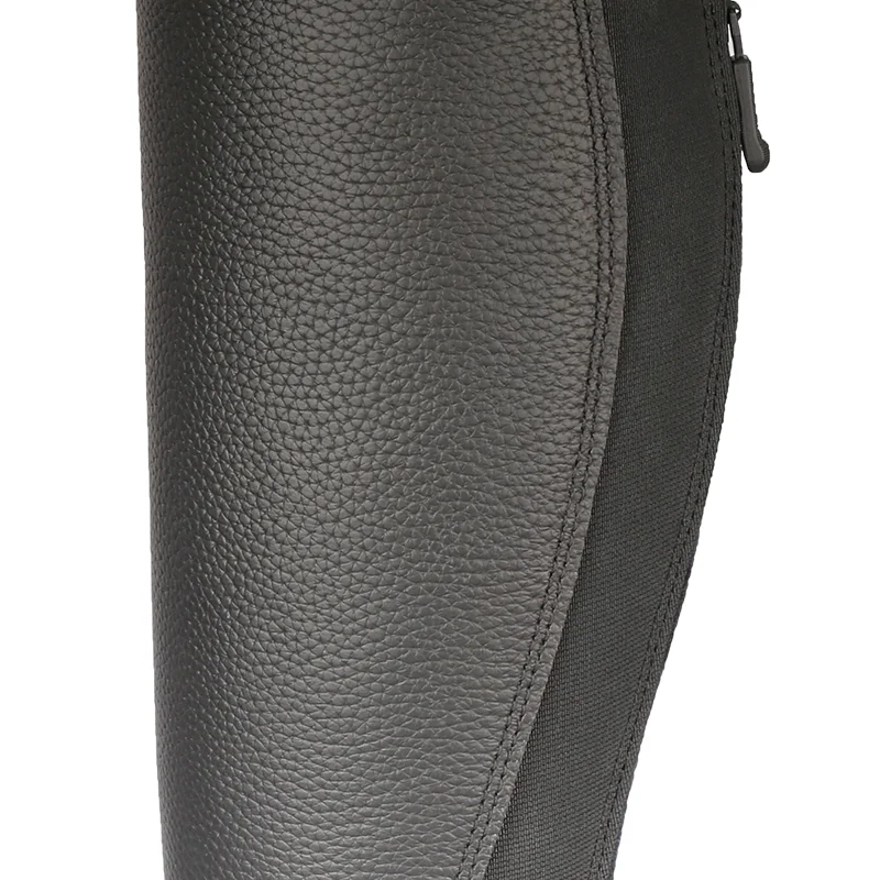Cavpassion-Cowhide Leather Child Chaps, Leg Protector, Calf Chaps, Black Half Five Stars