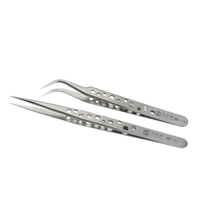Precision Stainless Steel Tweezers Anti-Static Curved Straight Tip Forceps Tweezers For Mobile Phone Hand Repair Tools