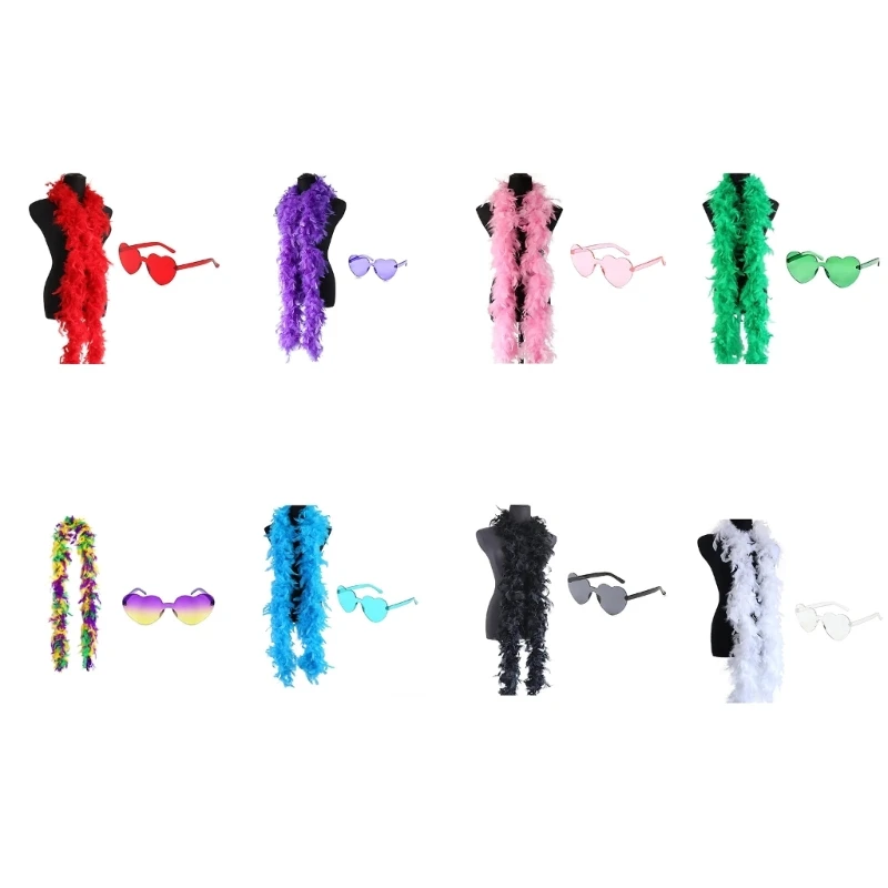 

1920-е годы Боа с перьями и перьями, женский праздничный костюм, солнцезащитные очки, боа для ночного клуба