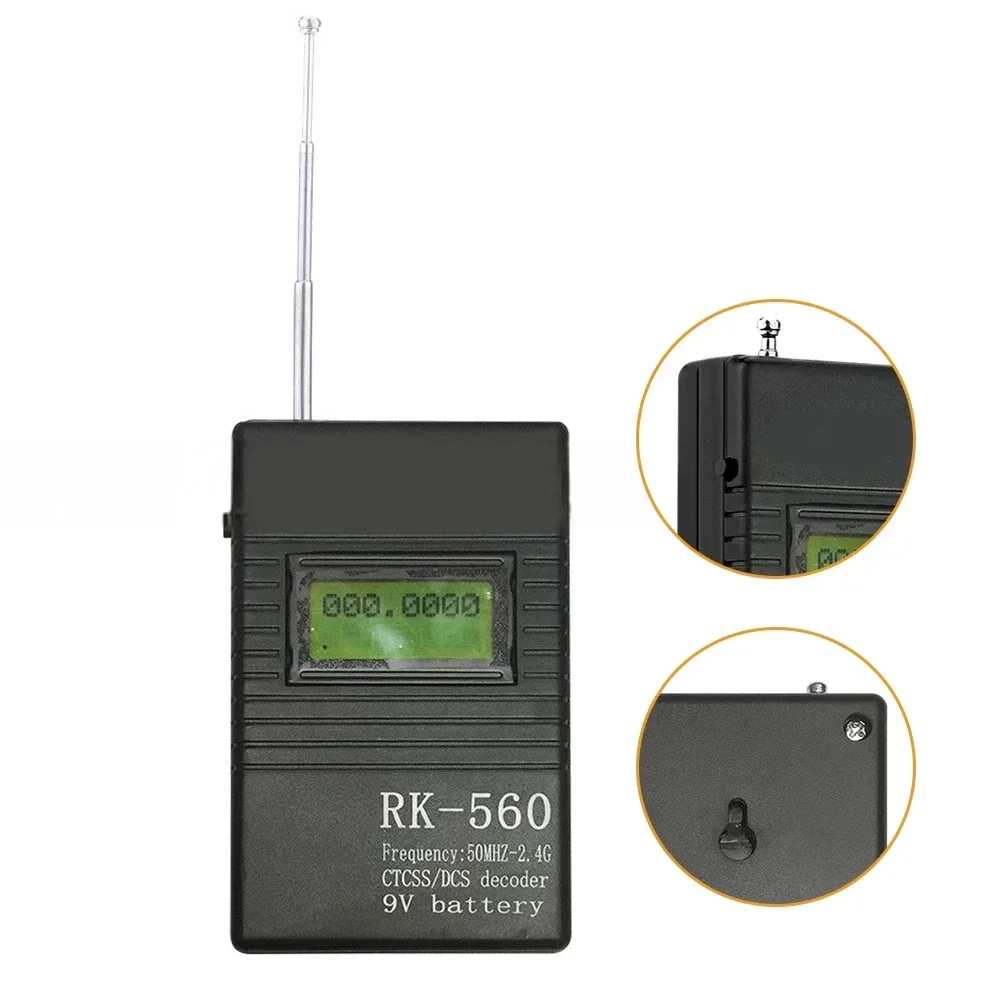 1pc RK560 Frequency Meter Counter Accurate Testing 50MHZ-2.4GHz Battery Powered Frequency Counter Instruments Replace Parts frequency counter tester,frequency meter