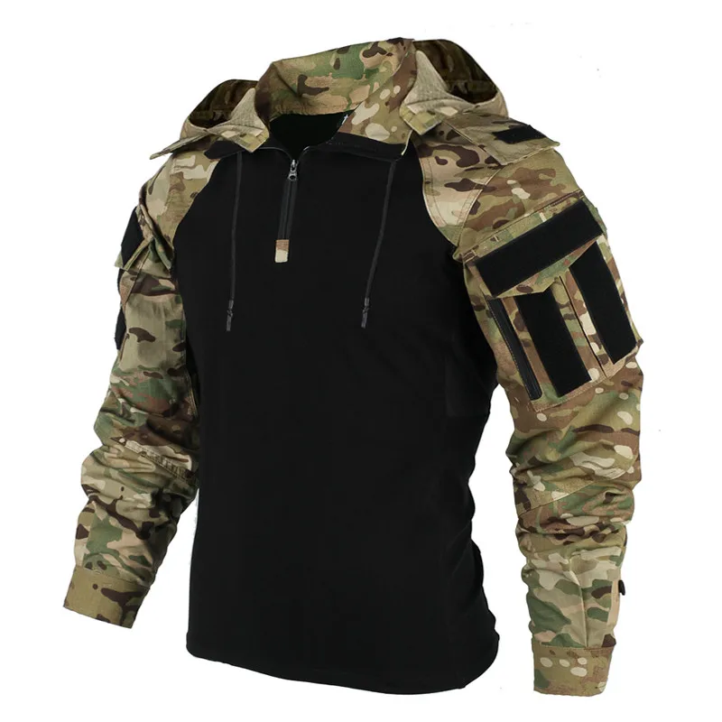 

Men's US Army CP Camouflage Military Combat T-shirt, Tactical Shirt, Air Gun Shooting, Outdoor Camping and Hunting Suit