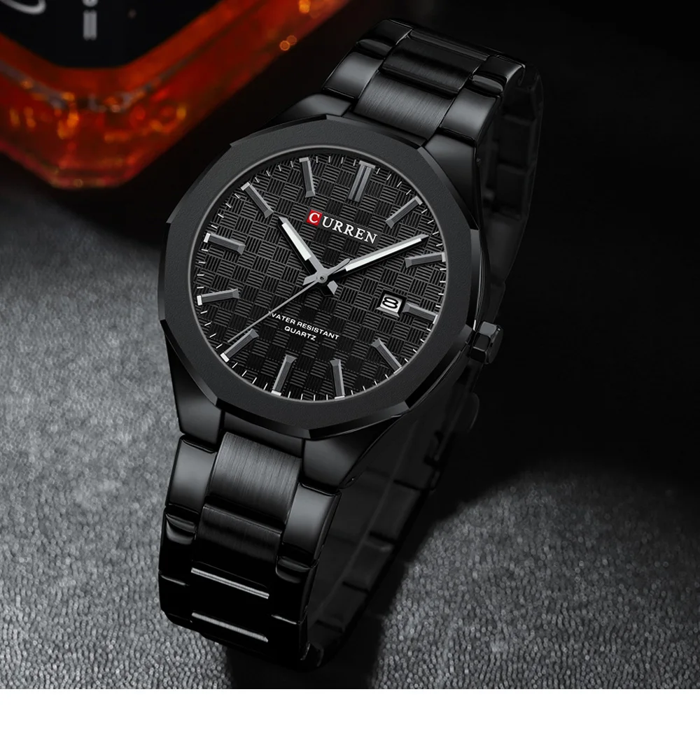 CURREN Men's Simple Watches New Fashion Minimalist Quartz Wristwatch with Luminous Hands Waterproof Business Clock