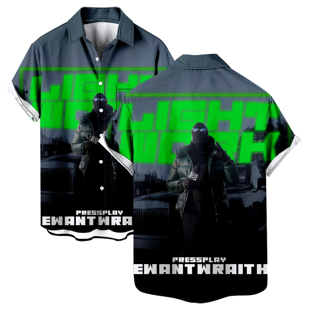 

Летние рубашки Wewantwraiths с коротким рукавом, V-образным вырезом и отложным воротником, Повседневная пляжная рубашка на пуговицах