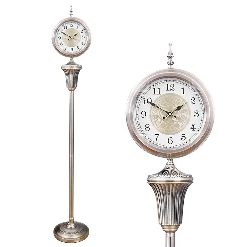 שעון רצפה בסגנון עתיק יוקרתי שקט שעון שולחן אירופי רטרו לקישוט חדר המרכזי ואביזרים