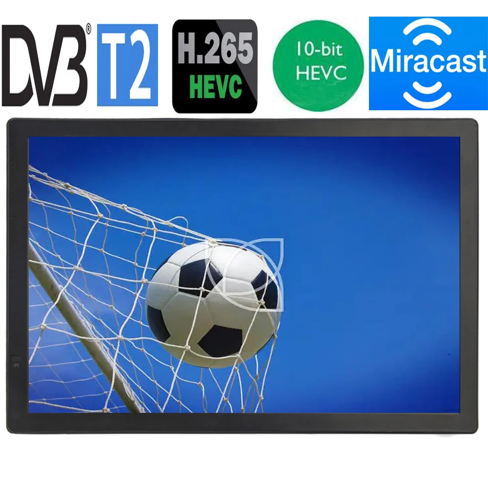 Miracast – Mini TV numérique Portable 16 pouces, avec WIFI, compatible avec DVB-T2 Hevc H265, Code 10 bits, pour voiture, cuisine, Dolby, AC3, dernier modèle