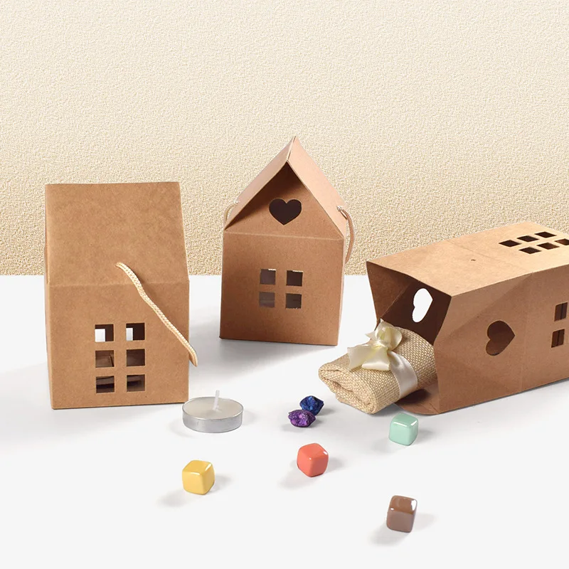 Charming Christmas House Candy Gift Boxes - Festive Party & Wedding Favor Packaging