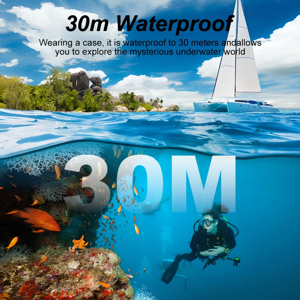 Ourlife 4K Action Camera Ultra HD 16MP WiFi 2.0 inch Screen 170D DVR Webcam Underwater 30M Helmet Video Recording Sport Camera