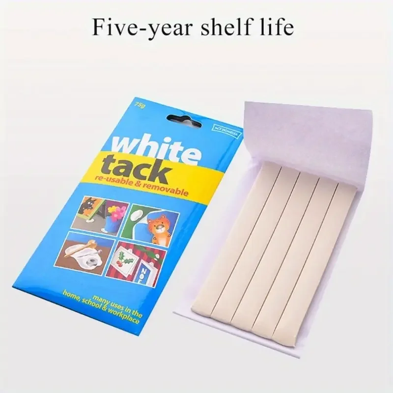 White Tack Multipack: Reusable, Wall-Safe, Non-Toxic, Removable Sticky Adhesive Putty for Posters, Photo Frames, Decorations 5