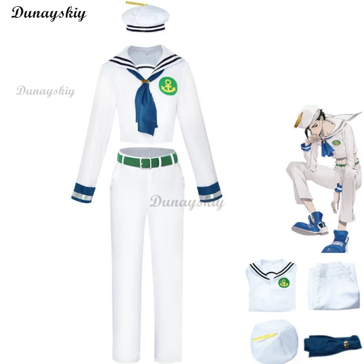 Костюм для косплея аниме JoJoLion Higashikata Josuke, костюм для косплея Gappy Josuk8 Jo2uke Navy, Униформа, рубашка для мужчин и женщин, костюм матроса на Хэллоуин