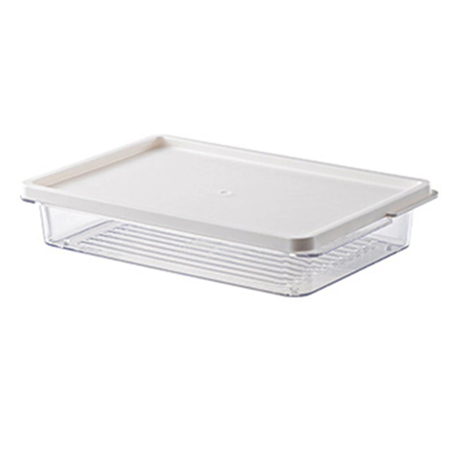 

Stackable Fridge Organizer PET Sealed Fresh-Keeping Box Storage Box White With Lids 1 Pc 700ml/1100ml Brand New