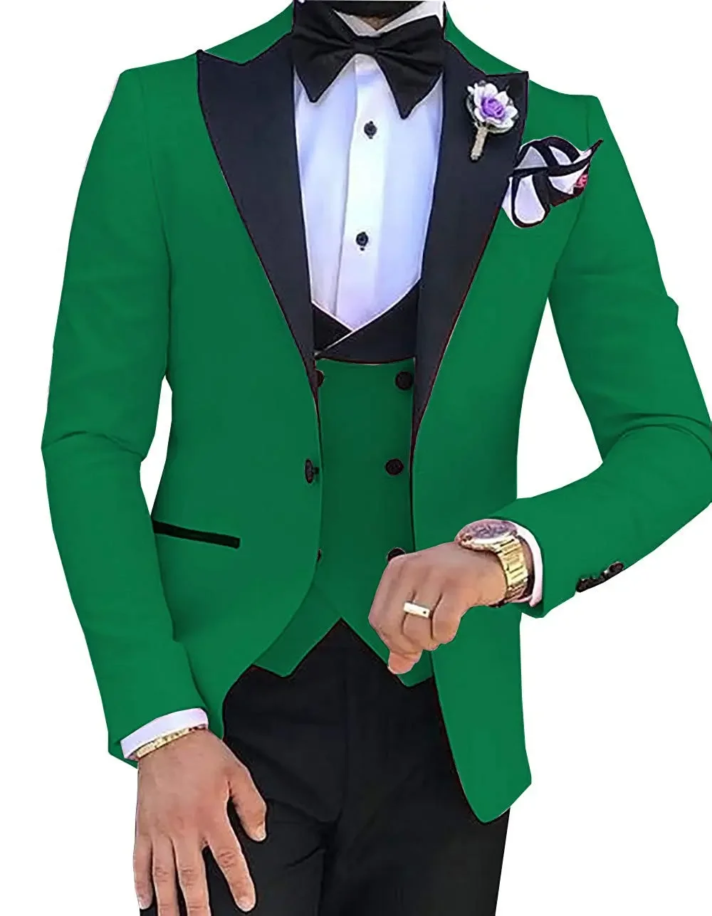 Description Picture 4 of itemCustom Made  Mens Suits Terno Slim Groom Tuxedos Wedding Men Suits Terno Masculino (Jacket+Pant+Vest+Tie Bow)