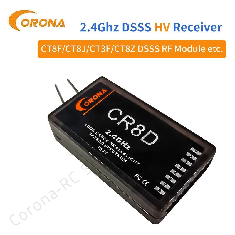 

1PC/2PC Corona CR8D 2.4Ghz V2 series DSSS Receiver compatible with CT8F/CT8J /CT8Z/CT3F/CT14F(DSSS) 8CH receptor for RC drones