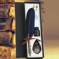 Ручка для рисования в стиле ретро с перьями и 2-мя наконечниками, перо, канцелярские принадлежности для письма — изображение 3