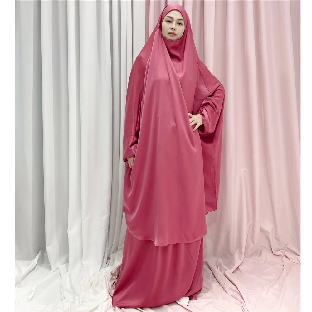 Eid Donne Musulmane Hijab Vestito Preghiera Indumento Robe Abaya Con Cappuccio Lungo Khimar Ramadan Abito Abaya Gonna Set Vestiti Islamici Niqab