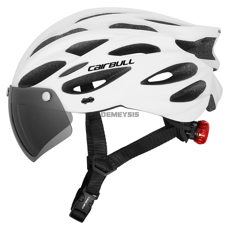 Ultralight Cycling Safety Helmet Outdoor Motorcycle Bicycle Taillight Removable Lens Visor Mountain Road Bike