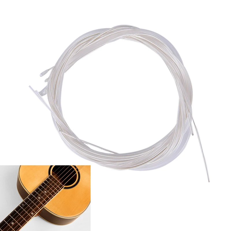 

6pcs Guitar Strings Nylon Silver Plating Set Super Light for Acoustic Guitar