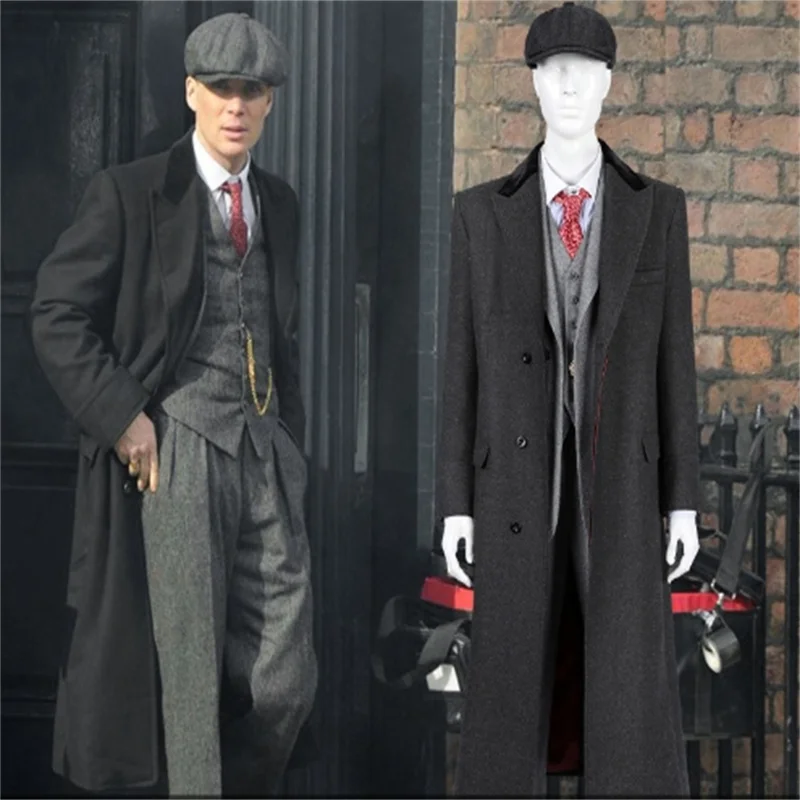 TommyShelbyCosplayCostumeMensCasualLongTrenchCoatFullSetHalloweenCarnivalParty