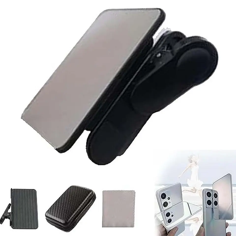 Kit Clip Miroir Pour Smartphone - Angle Réglable, Pour Selfies, Vlogs Et Tutos Beauté, Portable Et Stable