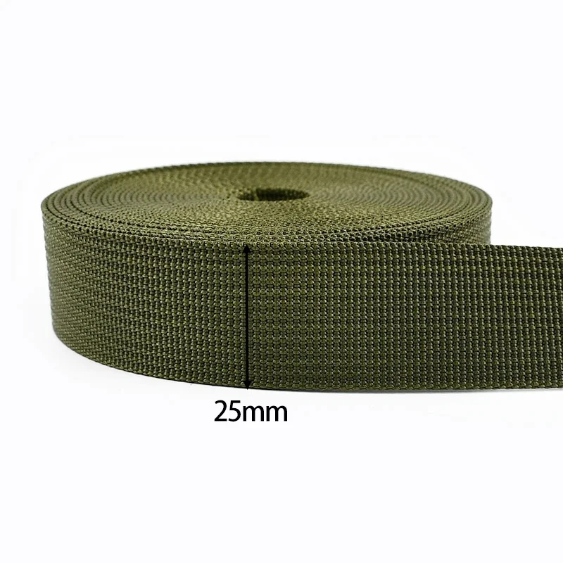 Durable Army Green Nylon Webbing Strap for DIY Projects and Accessories
