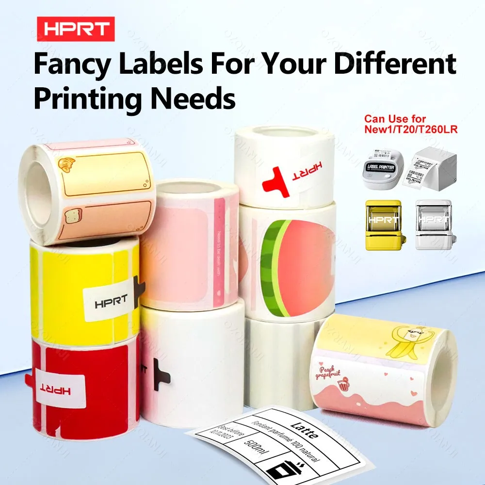 HPRT Bluetooth Thermal Label Printer White Transparent Color Paper Sticker for New1 T20 T260LR Label Maker CommodityPrice Tag