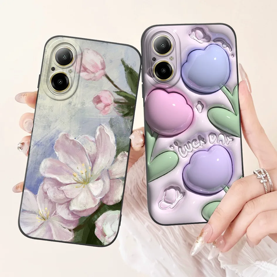 Floral Art Soft Silicone Shockproof Phone Case
