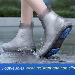 Waterproof Silicone Anti-Slip Shoe Covers - Unisex Outdoor Rain Protectors - XXL(43-45) (Gray)