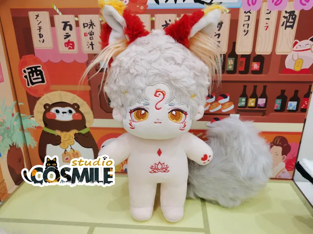 No attributes Lotus Lian Fox Japanese Shikigami Yokai Stuffed Plushie 20cm Plush Doll Body Toy XY Sa