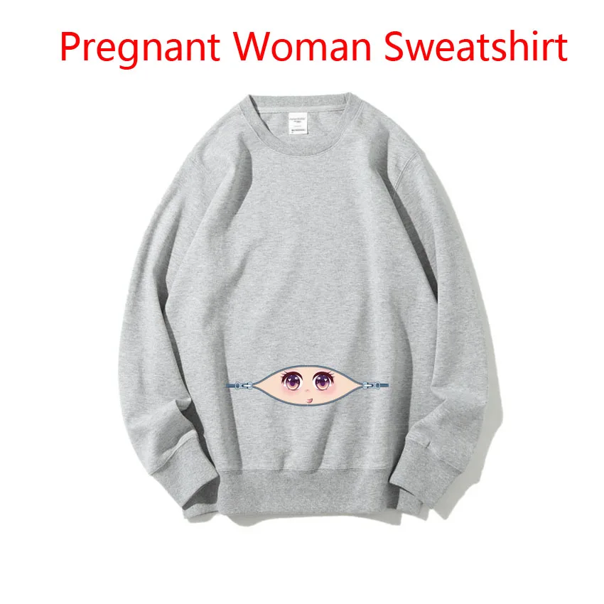 

Funny Baby Eye Mischievous Expression Print Pullover Pregnant Woman Sweatshirt Korean Maternity Women Sweaters Spring Autumn