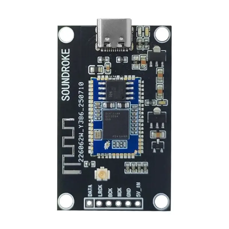 베스트셀러 블루투스 디지털 인터페이스 모듈 USB-I2S 출력 유형-C 5VUSB 사운드 카드 Ldac 디코딩 QCC3095