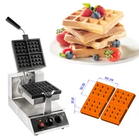 Belgium Waflera Making Machine For Small Business Nonstick Plate 4 Slice Commercial Rotary Square Waffle Makers With CE 1