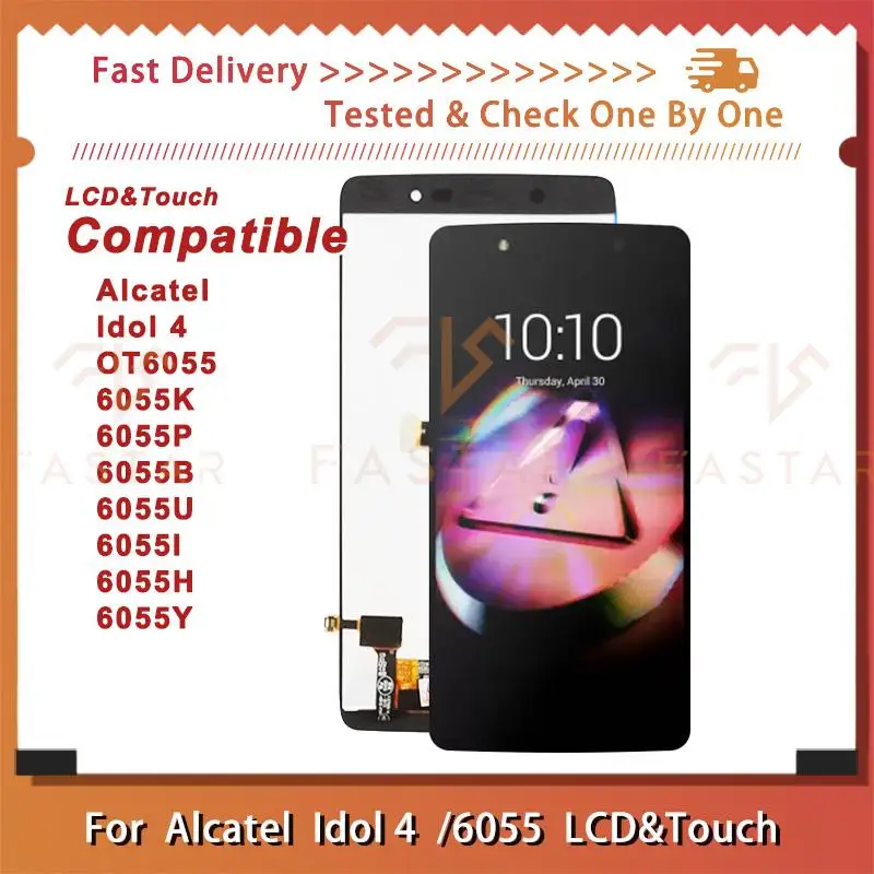 5.2 "Alcatel One Touch Idol 4 Lte Ot6055 6055P 6055Y 6055B 6055K 6055 Display Lcd Touch Digitizer Assembly Touch Screen 6055 Lcd