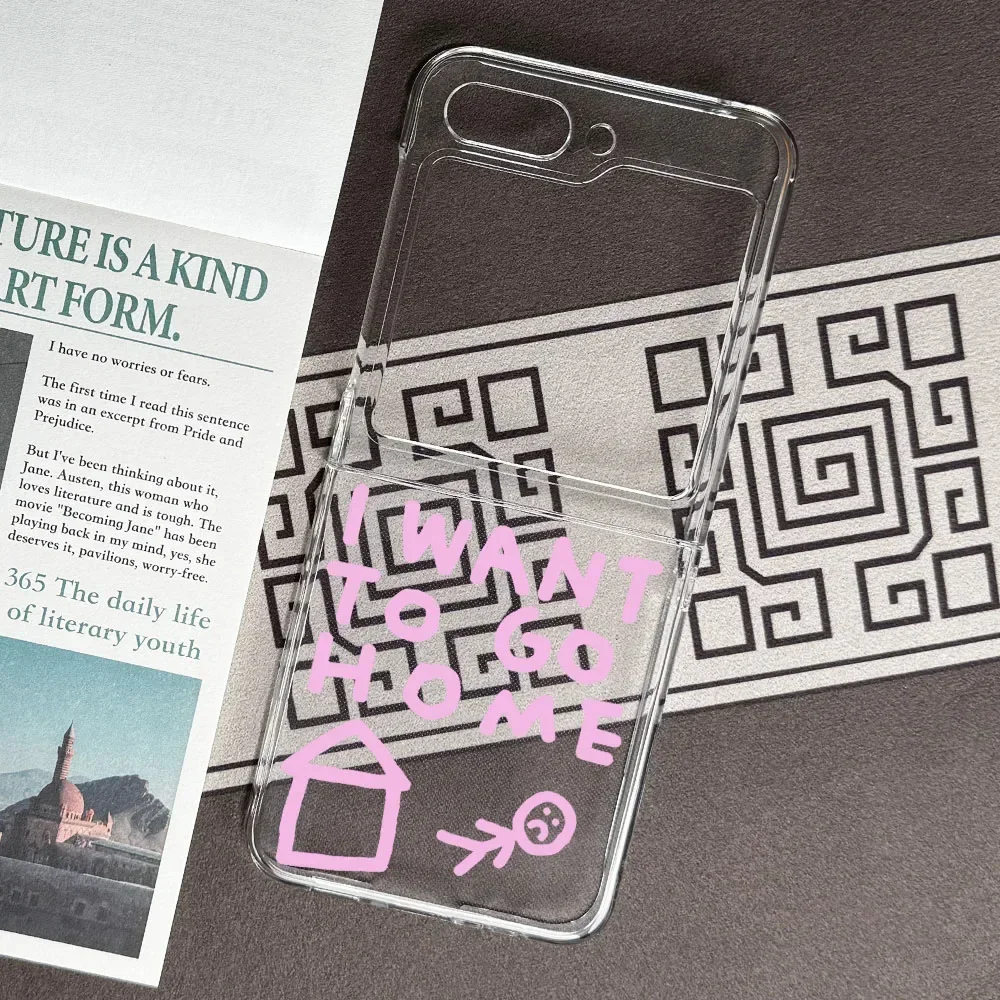I WANT TO GO HOME' Transparent Patterned Clear Phone Case