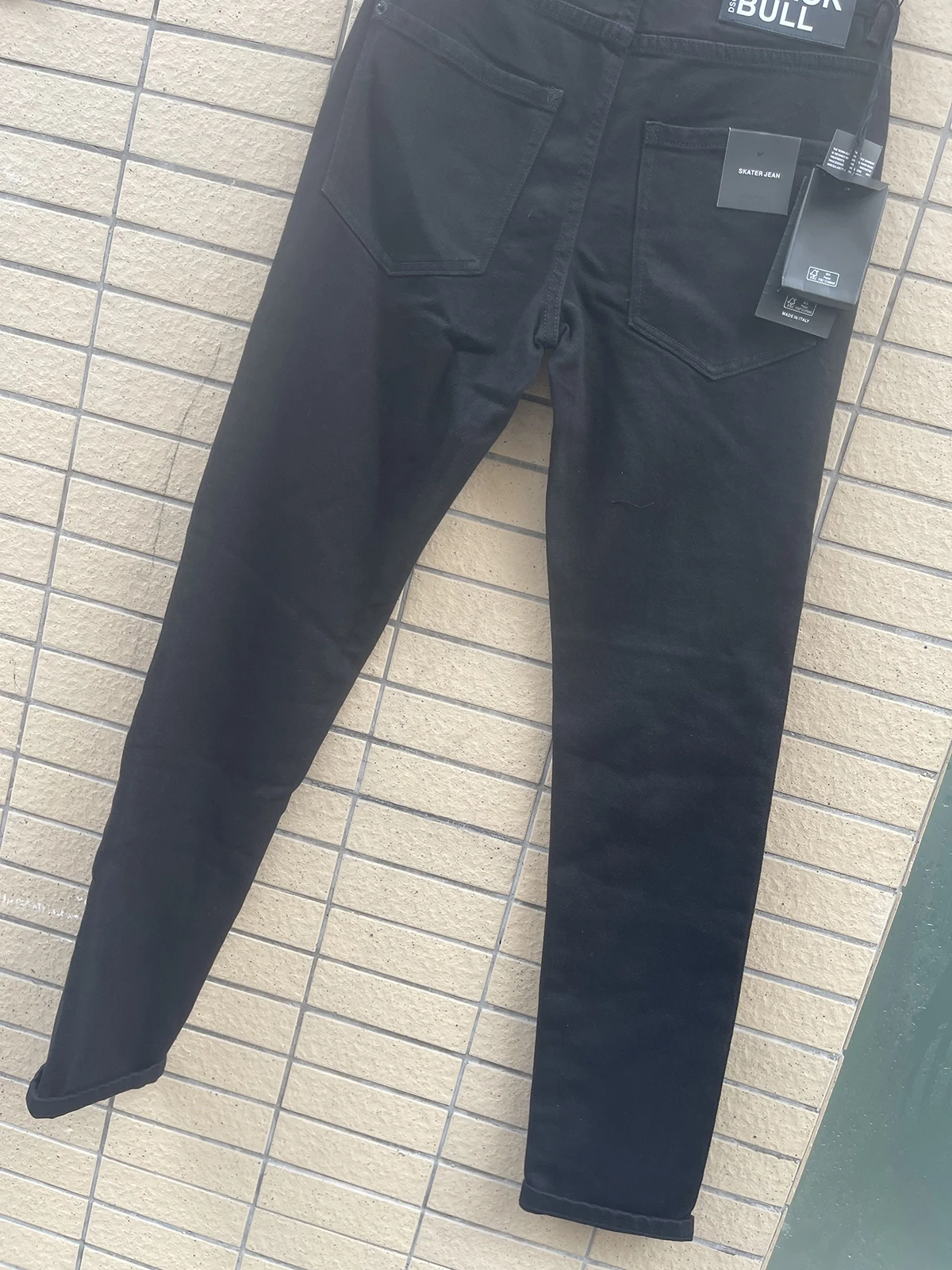 2024 Spring New D2 Jeans Men's 3D Cutting Slim Fit Grey Black Small Feet Pants Fashion Micro Elastic Versatile