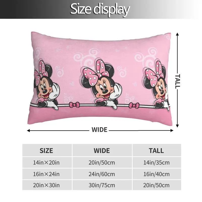 Custom Minnie Mouse Anime Cartoon Velvet Cute Throw Pillow Cases Rectangle 3