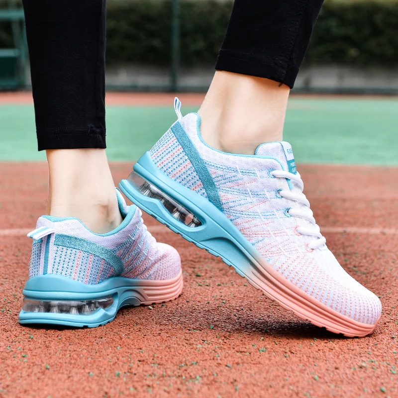 Women Sneakers Sports Tennis Shoes Cushion Running Shoes Lace Up Breathable Leisure Outdoor Sneakers Chaussures pour femmes 42