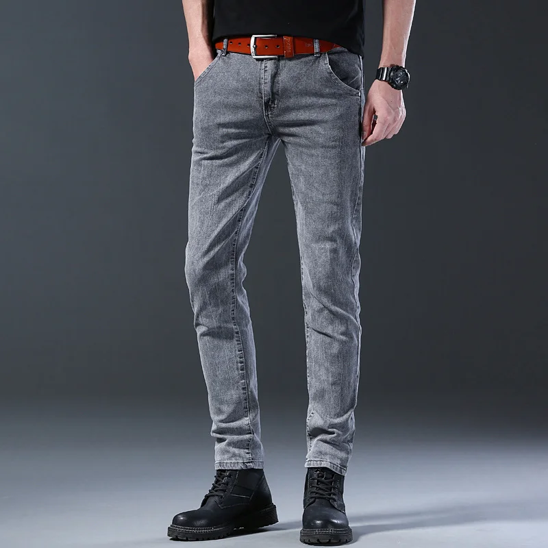 Trendy Men Retro Washed Snowflake Slim Fit Classic Jeans Male Casual Street Skateboarding Denim Pants Stretch Skinny Trousers 3