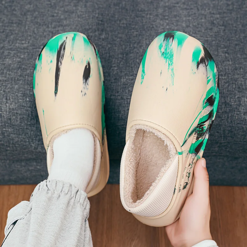 

Couple Style Men's Slippers 2023 Shoes for Men Winter Warm Home Cotton Slippers Platform Women's Slippers Big Size Cotton Shoes