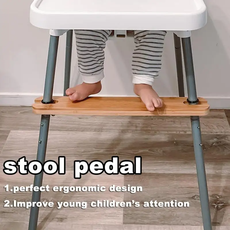 50cm Baby Highchair Foot Rest Footrest Baby Natural Bamboo Baby Highchair Foot Rest High Chair Footrest With Rubber Ring 3