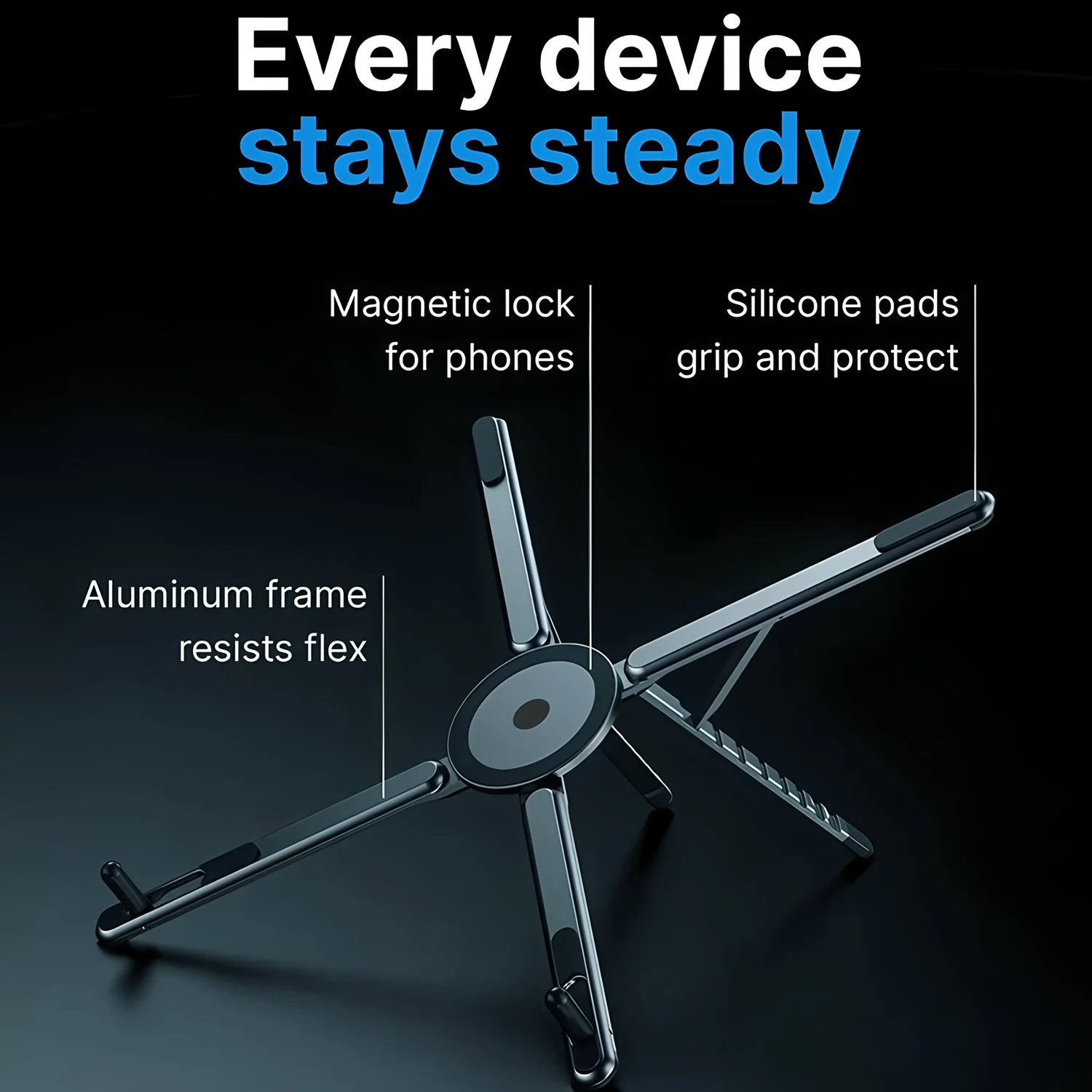 접이식 자석 노트북 스탠드 알루미늄 합금 휴대용 조절식 스탠드 방열 홀더 휴대폰 태블릿 노트북 지원