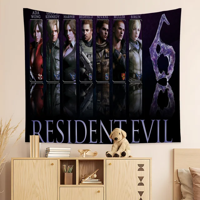 Resident Evil bricolage tapisserie murale suspendue Tarot Hippie tapis muraux dortoir décor à la maison 3